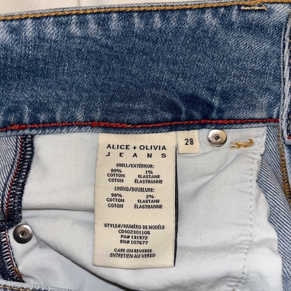 COPY - Alice & Olivia MISSA HIGH RISE WIDE LEG CRYSTAL SIDE JEAN - Picture 6 of 9